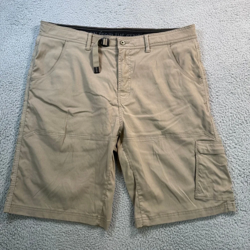 Prana Zion Cargo Shorts Mens 40W x 12L Khaki Tan Stretch Hiking Outdoor 10898